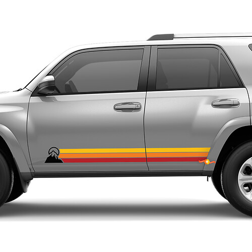 Heritage Retro Rocker Panel Stripes Mountains Aufkleber für Toyota 4Runner
