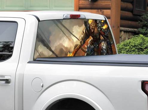 League of Legends Wukong Heckscheiben-Aufkleber, Pick-up-Truck, SUV, Auto jeder Größe