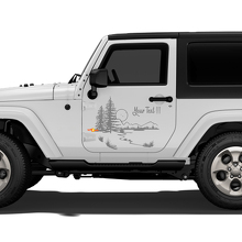 Bergwaldlandschaft Tür Vinylaufkleber Decal für Jeep Wrangler Rubicon Sahara_2