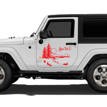 Bergwaldlandschaft Tür Vinylaufkleber Decal für Jeep Wrangler Rubicon Sahara_3