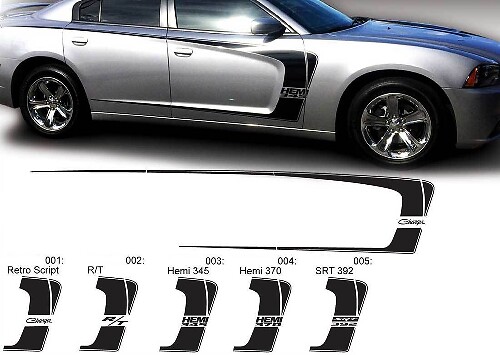 Dodge Charger C Stripe Hemi RT 345 370 392 Aufkleber Aufkleber Komplettes Grafikkit passend für Modelle 2011-2014