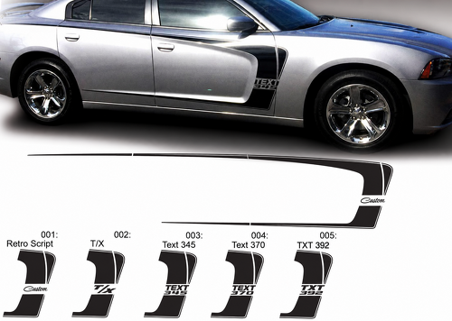 Custom C Stripe 370 Graphics Pair — Vinylaufkleber (Seite) für Dodge Charger 2011-2014