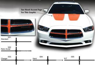 Dodge Charger Grill Cross Hair Hemi Decal Sticker Complete Graphics Kit passend für die Modelle 2011-2014
