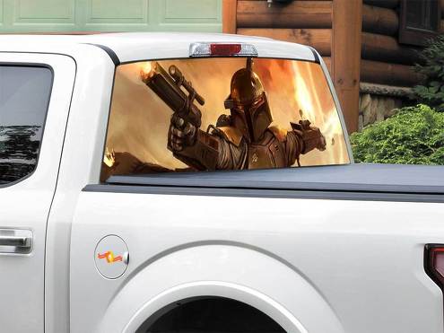 Boba Fett Bounty Hunter Star Wars Heckscheiben-Aufkleber, Pick-up-Truck, SUV, Auto jeder Größe