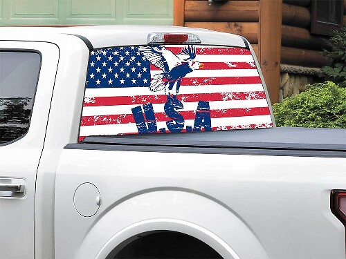 USA-Flaggen-Weißkopfseeadler-Aufkleber für die Heckscheibe von Pick-up-Trucks und SUVs