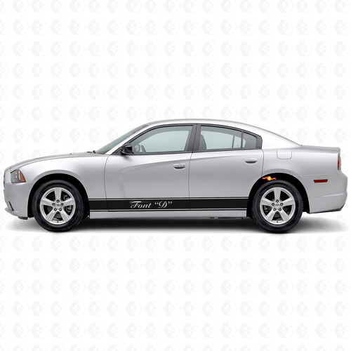 Akzentstreifen mit benutzerdefiniertem Text Side Vinyl Aufkleber für Dodge Charger 2006-2010
