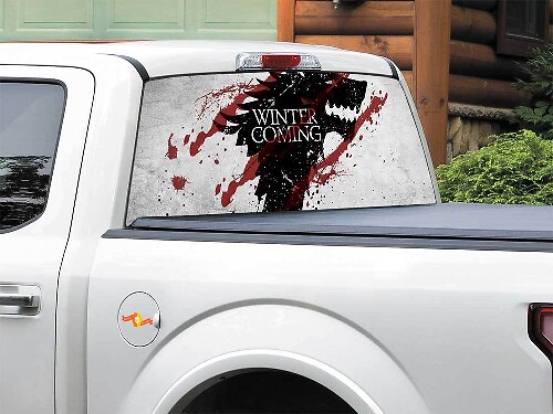 Winter Is Coming GoT Stil Heckscheiben-Vinylaufkleber für Trucks