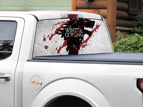 Der Winter kommt, House Stark, TV-Show, Game of Thrones, Heckscheiben-Aufkleber, Pick-up-Truck, SUV, Auto jeder Größe