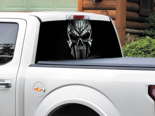 Totenkopf-Logo, Heckscheiben-Aufkleber, Pick-up-Truck, SUV, Auto, jede Größe

