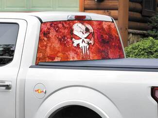 Punisher-Logo, rot, für Heckscheibe, Aufkleber, Pick-up-Truck, SUV, Auto, jede Größe
