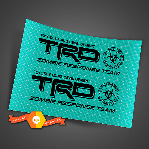 TRD-Stil Zombie Response Team Bettaufkleber Satz für Toyota Trucks