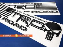 TRD USA-Flagge Punisher-Schädel Vinyl-Aufkleber für Toyota Trucks_3