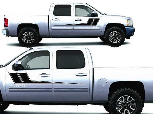 Chevrolet Silverado Truck 1500/2500/3500 RALLY STRIPE Grafikaufkleber passend für Modelle 2008–2013