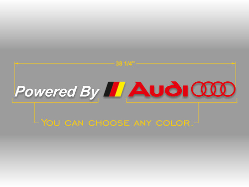 Audi powered by Logo mit Windschutzscheiben-Vinylaufkleber mit deutscher Flagge