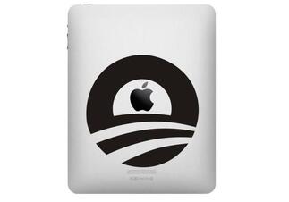 iPad-Aufkleber mit Obama-Logo
