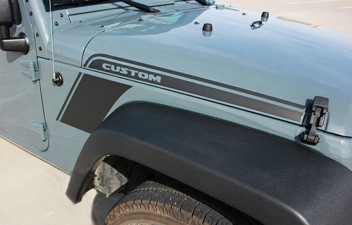 INDIVIDUELLE Umriss-Streifen Motorhaube Frontkotflügel Vinyl-Aufkleber Sticker für Jeep Wrangler 2007-2017