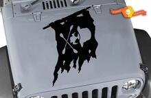 Jeep Hood Jolly Roger Totenkopf Piratenflagge Vinyl Aufkleber Aufkleber
 2