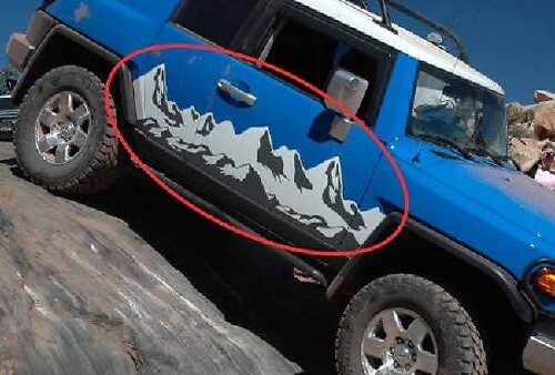 Mountain Range Seiten-Vinyl-Aufkleber-Set für Toyota FJ Cruiser