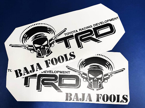 TRD-Style Baja Fools Punisher Totenkopf Seitenaufkleber für Toyota Trucks