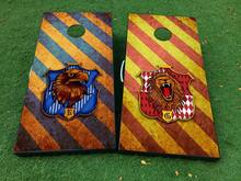 2 Häuser von Hogwarts auf Ihrer Wahl Gryffindor Ravenclaw Hufflepuff Slytherin Cornhole Brettspiel-Aufkleber Vinylfolie mit laminierter Folie 2