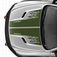 Custom Flames Style Motorhauben Dual-Streifen Vinylaufkleber für Dodge Ram_3