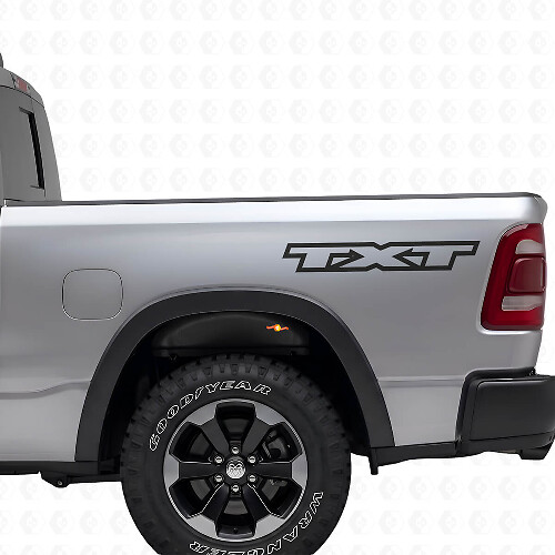 Personalisierte Schriftzüge Rückseiten Vinyl-Aufkleber Set für Dodge Ram