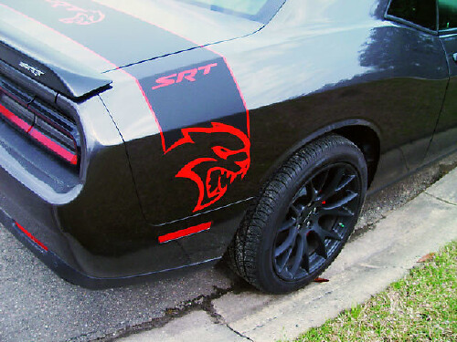 Hellcat-Stil Kofferraumseitenstreifen Vinyl-Aufkleber für Dodge Challenger