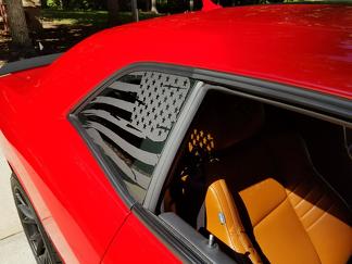 2 Dodge Challenger Fenster US-Flagge Vinyl-Aufkleber Grafik 1