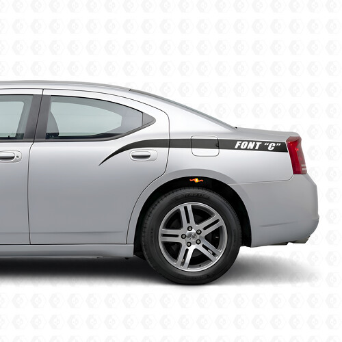 Individuelle Stinger-Stil Streifen Seiten Vinyl Aufkleber für Dodge Charger 2006-2010