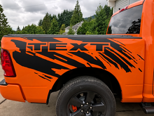 Benutzerdefinierter Text Splash Grunge Grafik Vinyl Aufkleber für Nachttisch Dodge Ram 1500_2