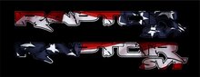 Ford F150 Raptor 2017 USA-Flagge AMERIKANISCHE FLAGGE STIL Seitenbettgrafik-Aufkleber 2