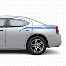 Gebogene Streifen mit benutzerdefiniertem Text Seiten-Vinylaufkleber für Dodge Charger 2006-2010_2