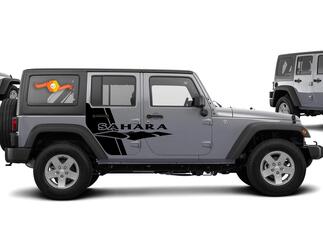 Side Swipe Jeep SAHARA Graphics Fahrzeugaufkleber, Grafiken, Vinylaufkleber