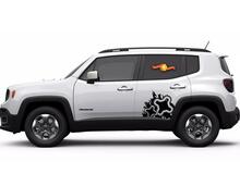 Jeep Renegade Logo Distressed Splash Vinyl Aufkleber Aufkleber Motorhaube Seite Fahrzeug Grafik hinten
 2