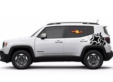 Jeep Renegade Logo Distressed Splash Vinyl Aufkleber Aufkleber Motorhaube Seite Fahrzeug Grafik hinten
 3