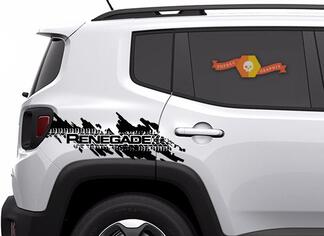 Jeep Renegade Distressed Tire Splash Graphic Motorhaubenfensteraufkleber Fahrzeugvinyl