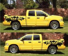 HEMI Dodge Ram Splash Grunge Totenkopf links rechts Logo Vinyl Aufkleber Aufkleber Grafik 2