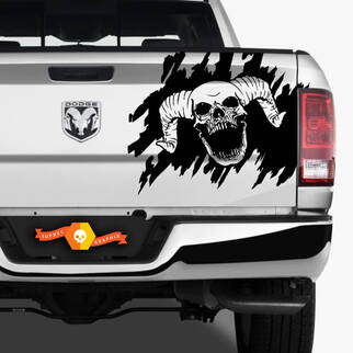 Dodge Ram Skull Splash Grunge Vinyl Aufkleber Aufkleber Heckklappe LKW Fahrzeug Grafik Pickup
