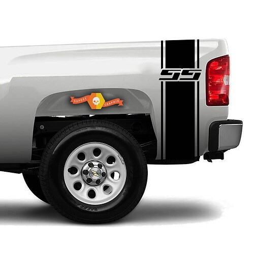 SS-Logo-Konturstreifen Vinyl-Aufkleber für die Bettschiene des Chevrolet Colorado