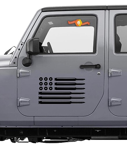 USA-Flaggen-Bullet-Stil Seiten-Vinyl-Aufkleber-Set für Jeep Wrangler