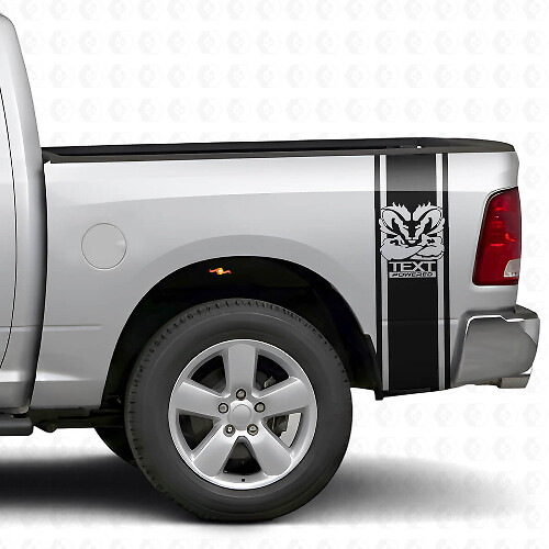 Hemi Stil Heckseitige Benutzerdefinierte Streifen Vinyl Aufkleber Set für Dodge Ram