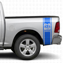 Hemi Stil Heckseitige Benutzerdefinierte Streifen Vinyl Aufkleber Set für Dodge Ram_2