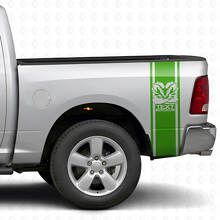 Hemi Stil Heckseitige Benutzerdefinierte Streifen Vinyl Aufkleber Set für Dodge Ram_3