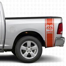 Hemi Stil Heckseitige Benutzerdefinierte Streifen Vinyl Aufkleber Set für Dodge Ram_4