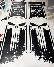 Punisher Skull Hemi Style Seitenstreifen Aufkleber aus Vinyl für Dodge Ram 1500-3500_3