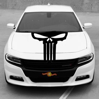 Dodge Charger Motorhaube Blackout Punisher Totenkopf Aufkleber Streifen 2015-2020