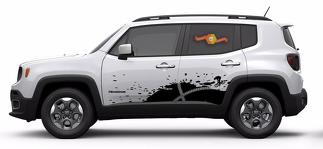 Jeep Renegade Bike Mountain Logo Grafik Vinyl Aufkleber Aufkleber Splash Grunge SUV