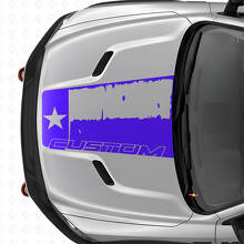 Abgenutzter Vinyl-Aufkleber mit Texas-Flagge für Motorhaube, Dodge Ram 2015–2017_2