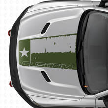 Abgenutzter Vinyl-Aufkleber mit Texas-Flagge für Motorhaube, Dodge Ram 2015–2017_3