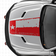 Abgenutzter Vinyl-Aufkleber mit Texas-Flagge für Motorhaube, Dodge Ram 2015–2017_4